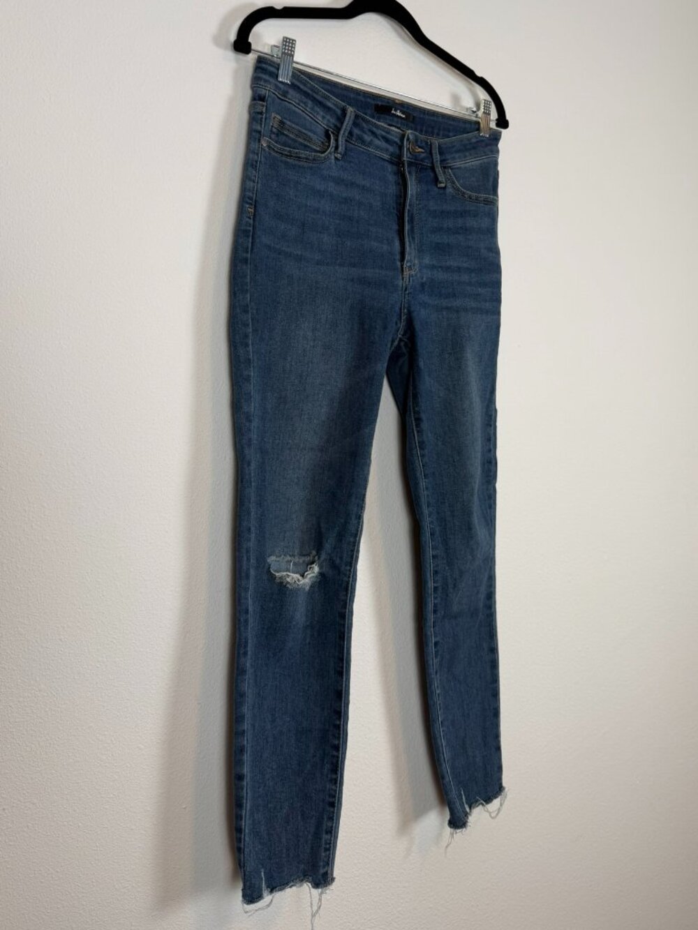 Levi’s Premium 501 Skinny Distressed Raw Hem Jeans Medium Wash